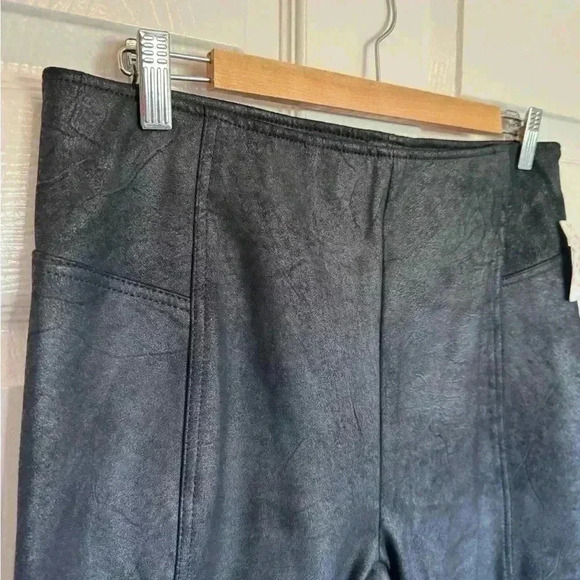 Free People Women Bike Shorts Heatwave Faux Suede Black Moto Goth Size Large L - Picture 4 of 8